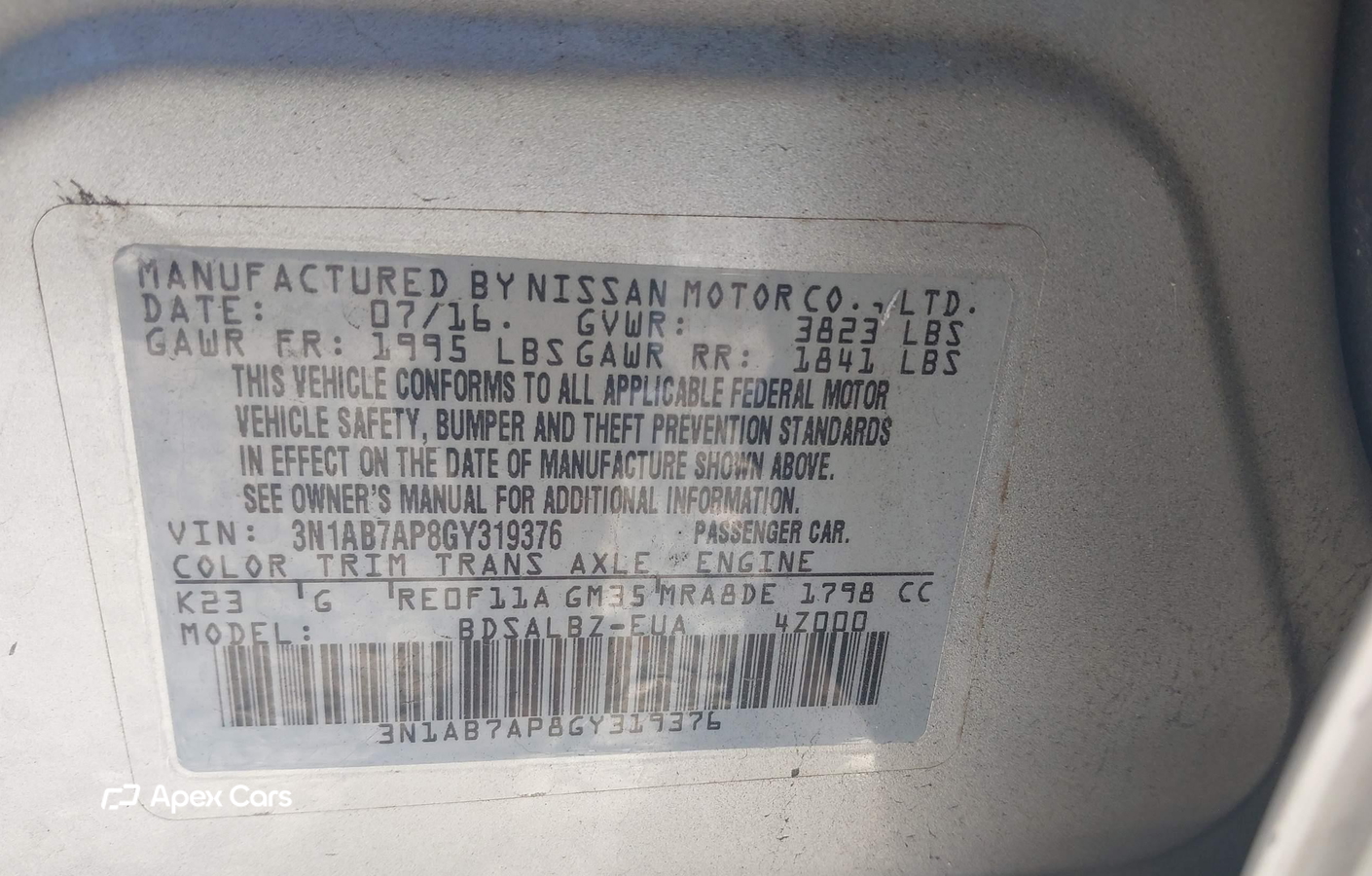 Nissan Sentra 2016