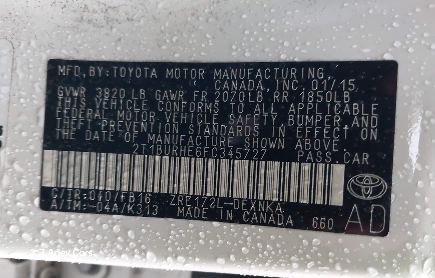 Toyota Corolla 2015