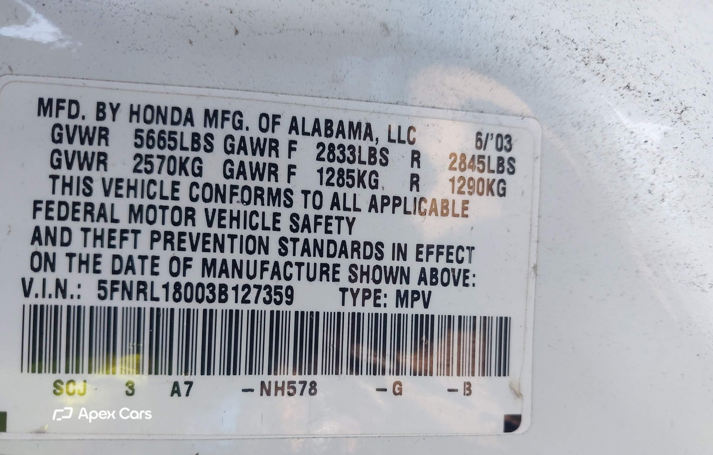 Honda Odyssey 2003