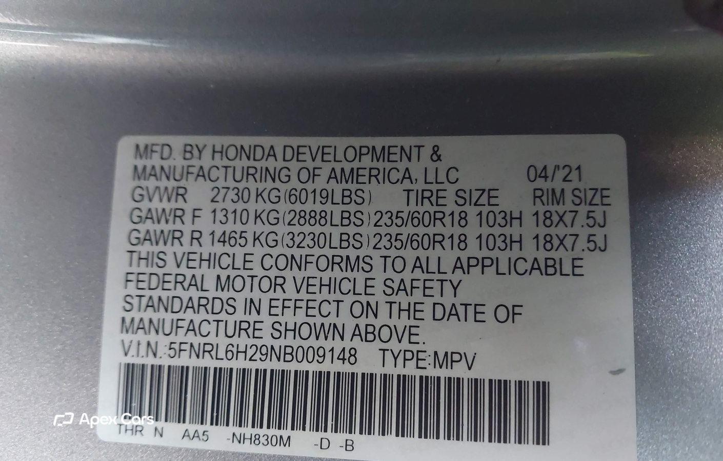 Honda Odyssey 2022