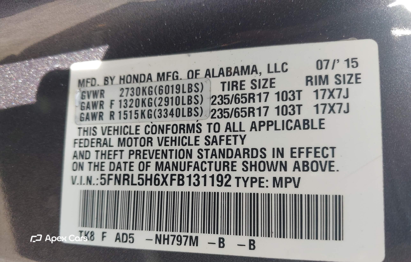 Honda Odyssey 2015
