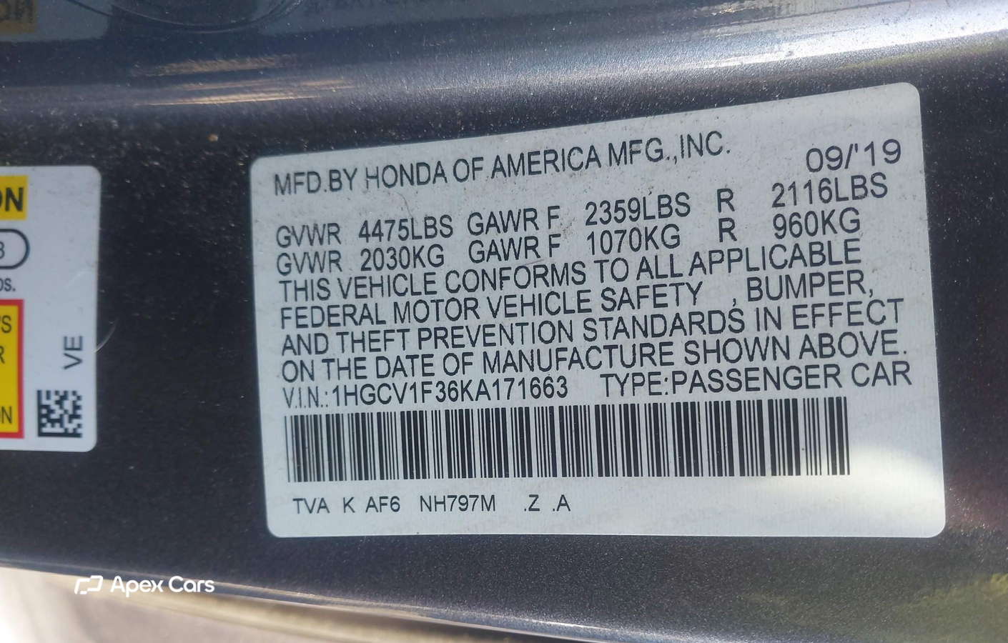 Honda Accord 2019