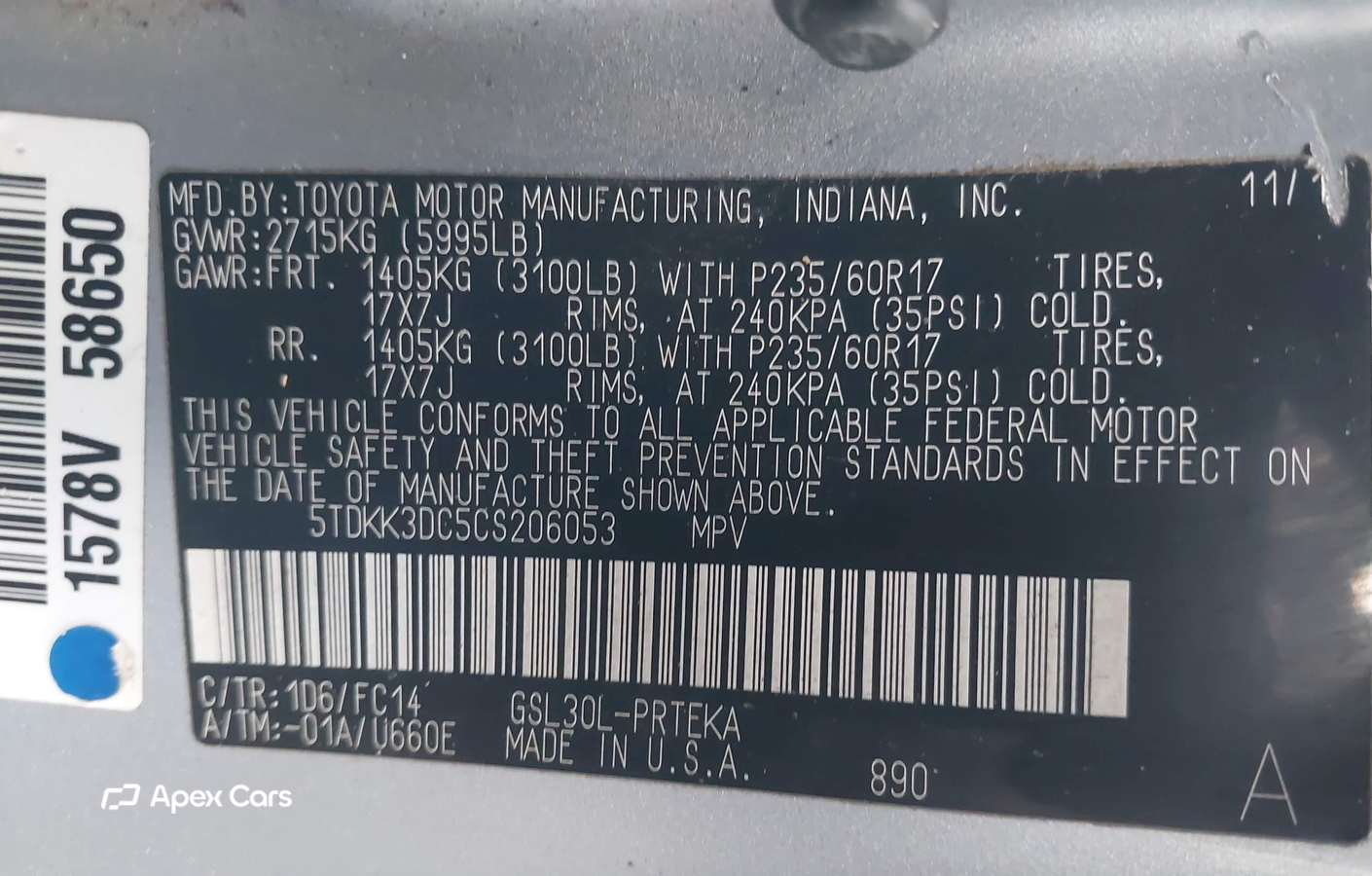 Toyota Sienna 2012