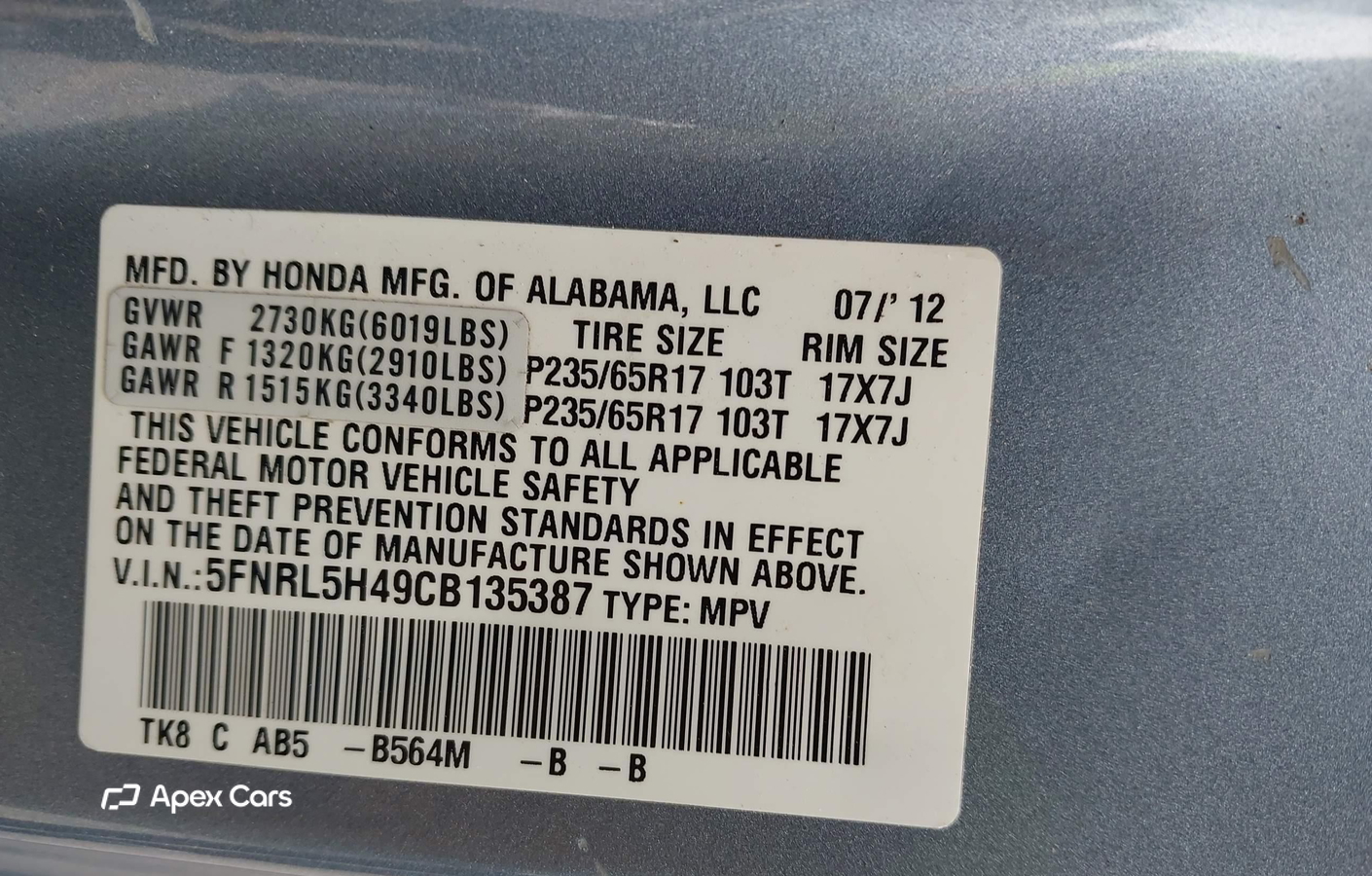 Honda Odyssey 2012