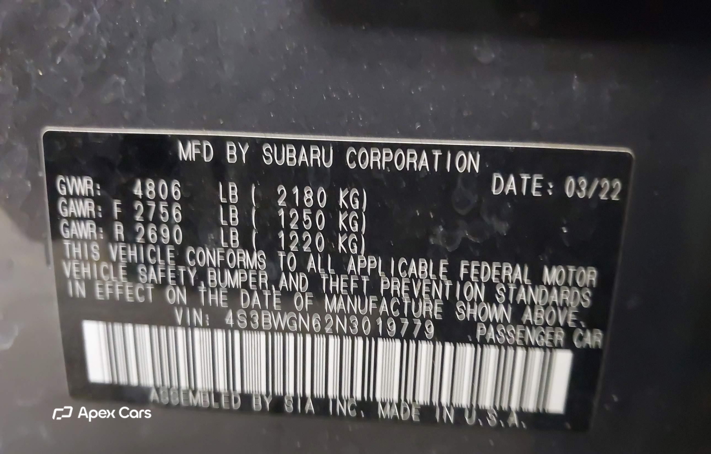 Subaru Legacy 2022