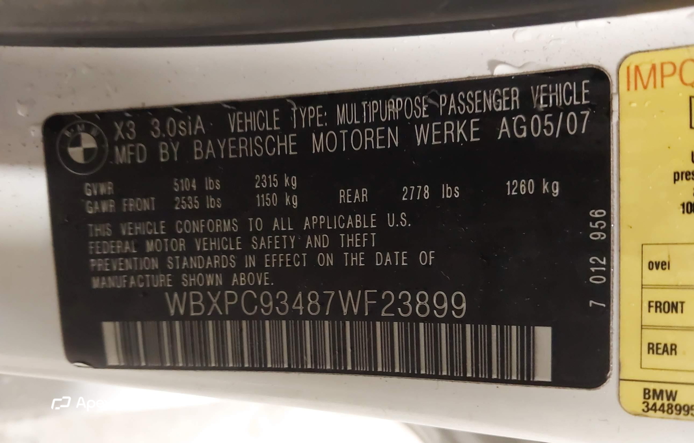 BMW X3 2007