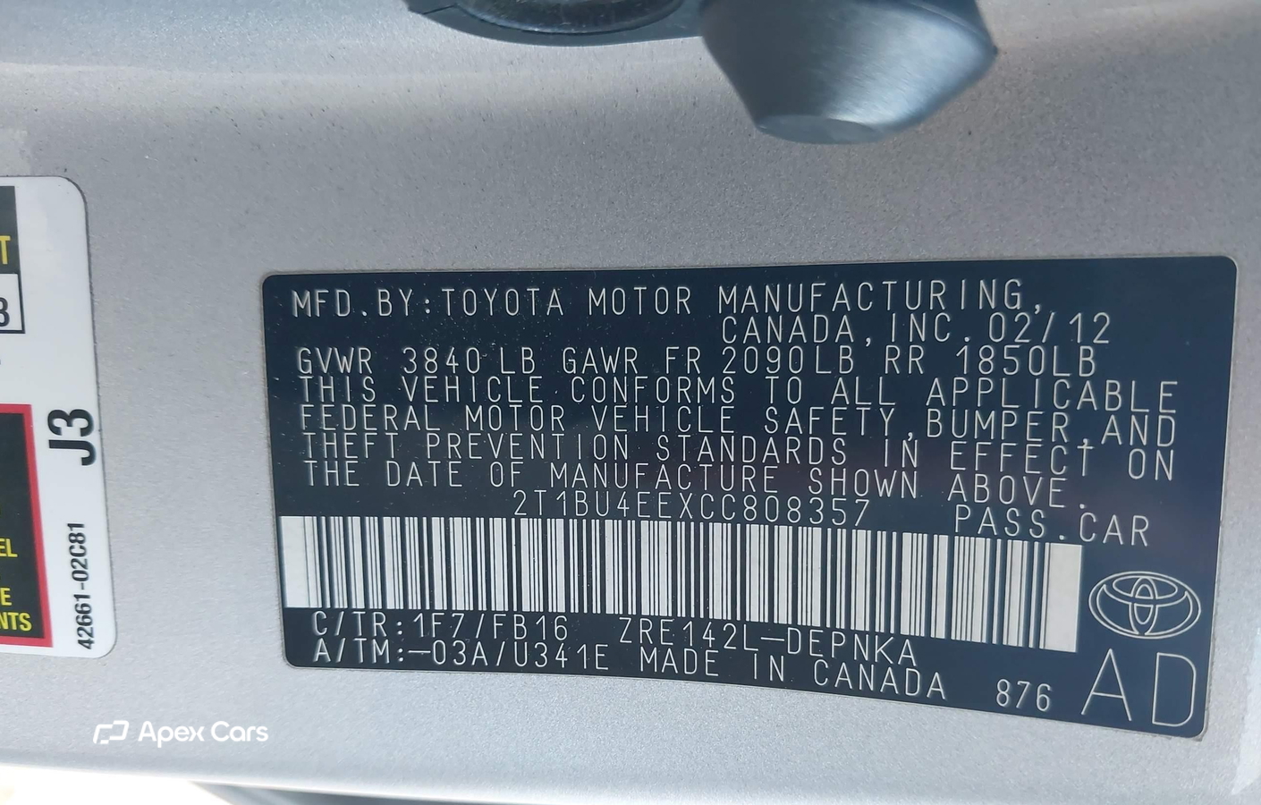 Toyota Corolla 2012