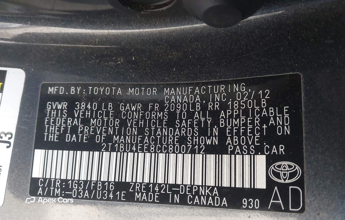 Toyota Corolla 2012