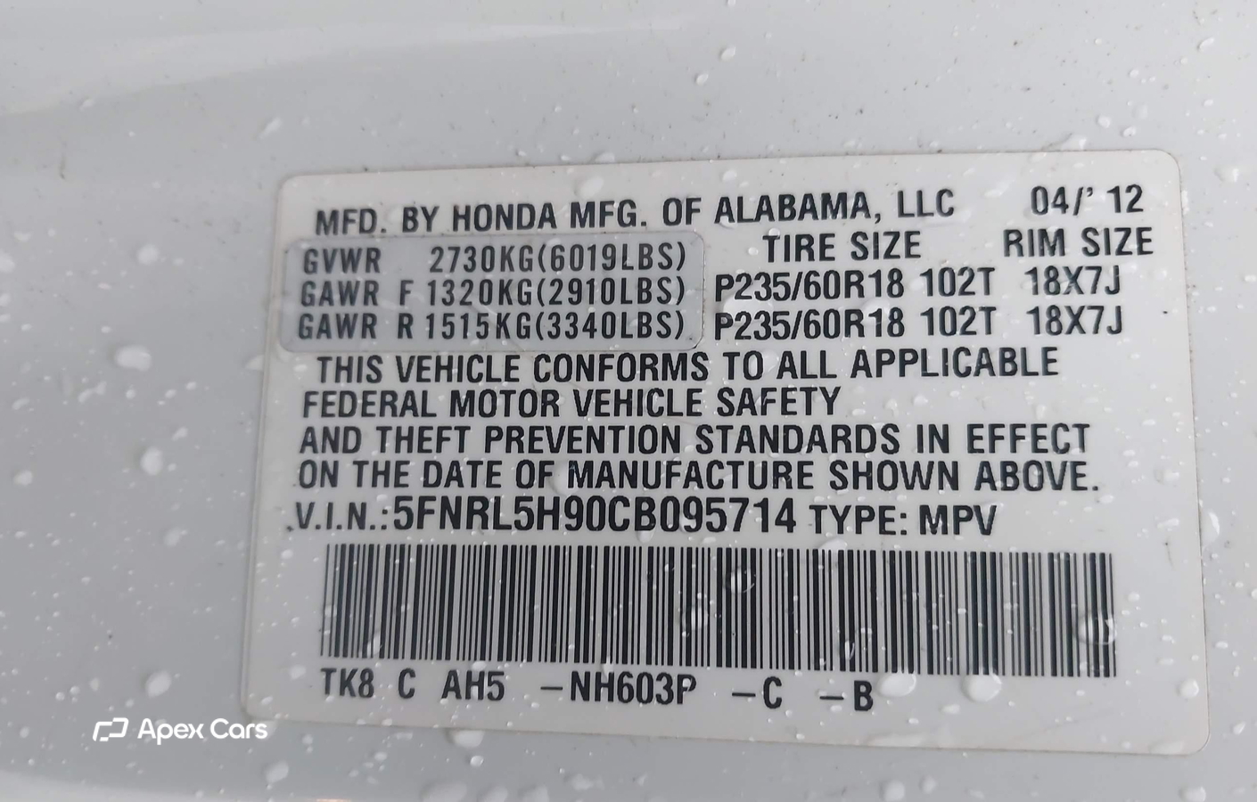 Honda Odyssey 2012