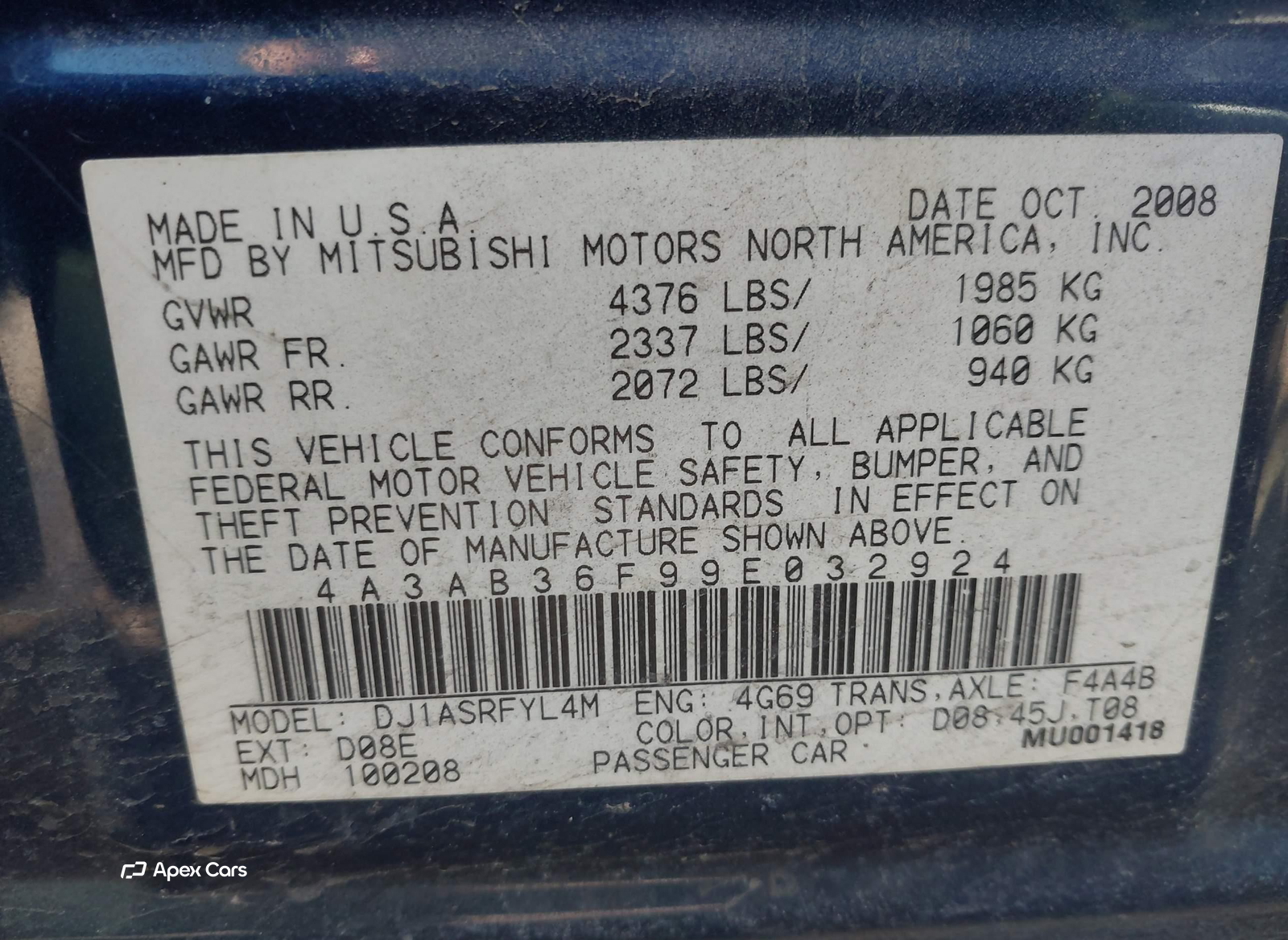 Mitsubishi Galant 2009