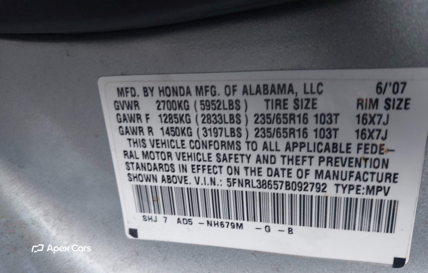 Honda Odyssey 2007