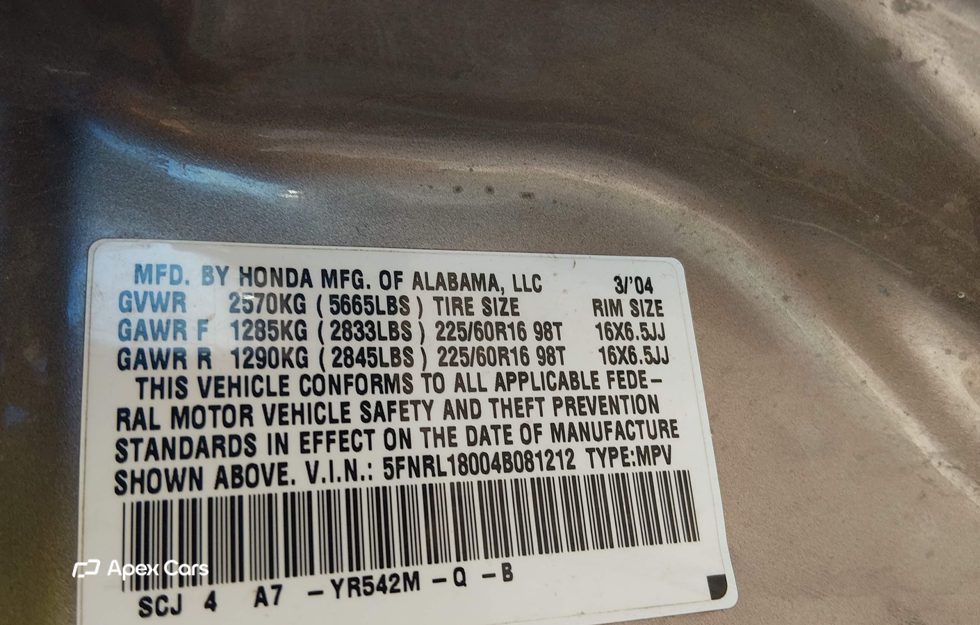 Honda Odyssey 2004