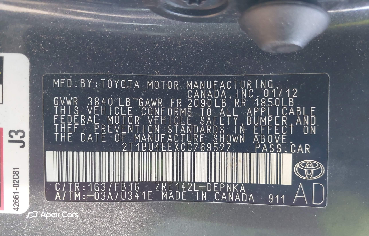 Toyota Corolla 2012