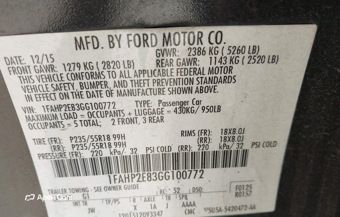 Ford Taurus 2016