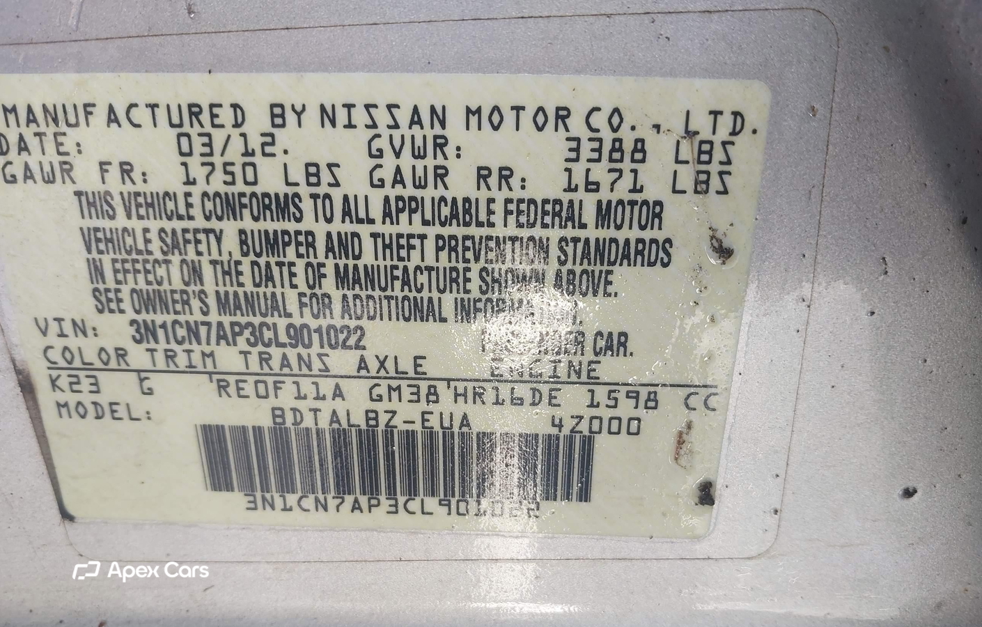 Nissan Versa 2012