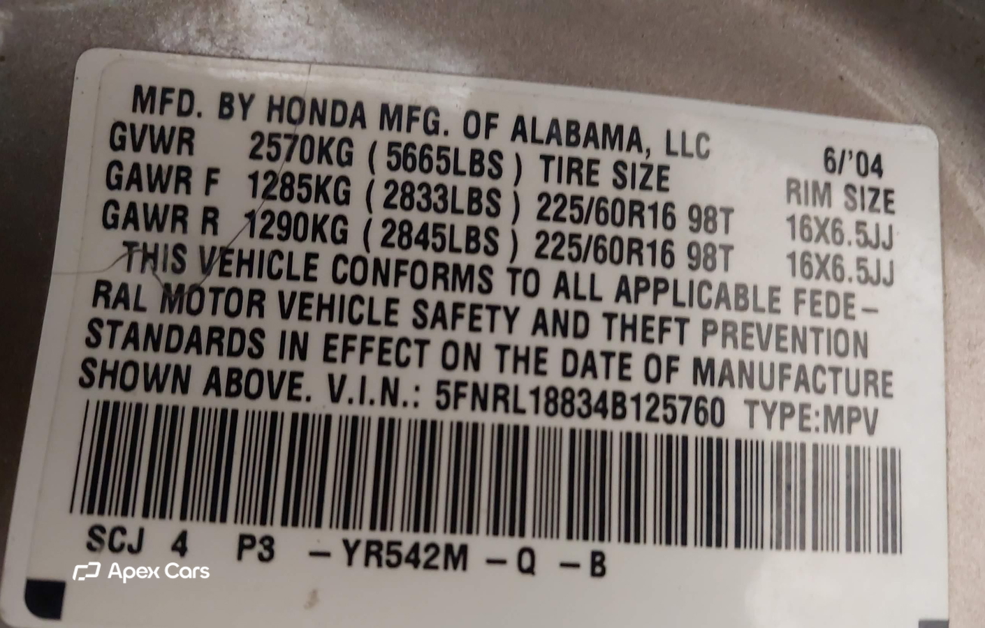 Honda Odyssey 2004