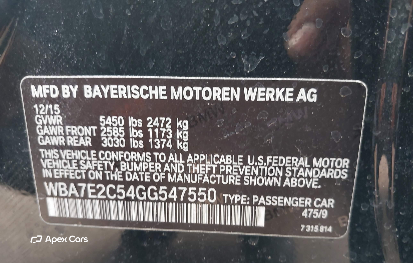 BMW Series 7 2016