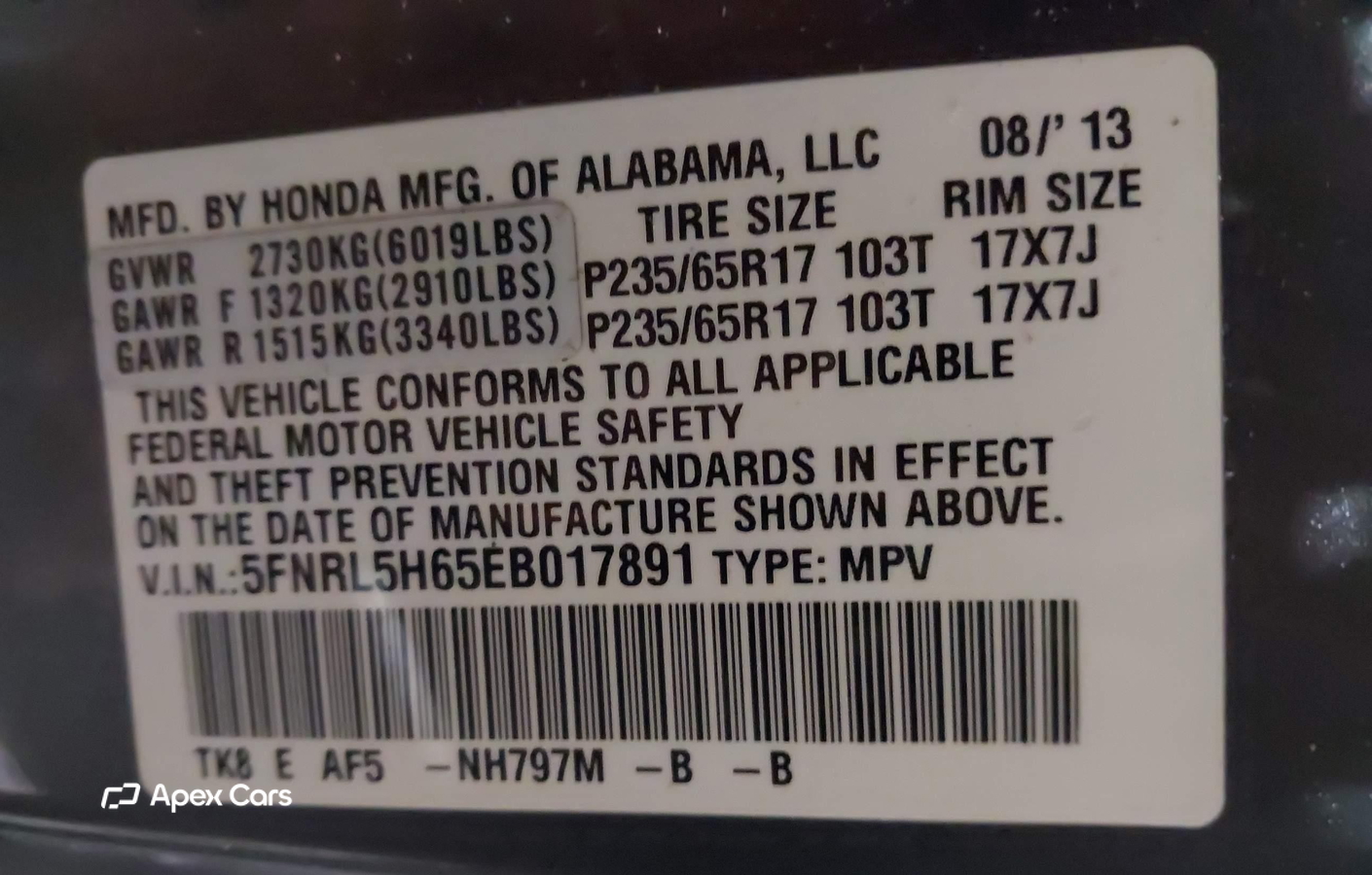 Honda Odyssey 2014