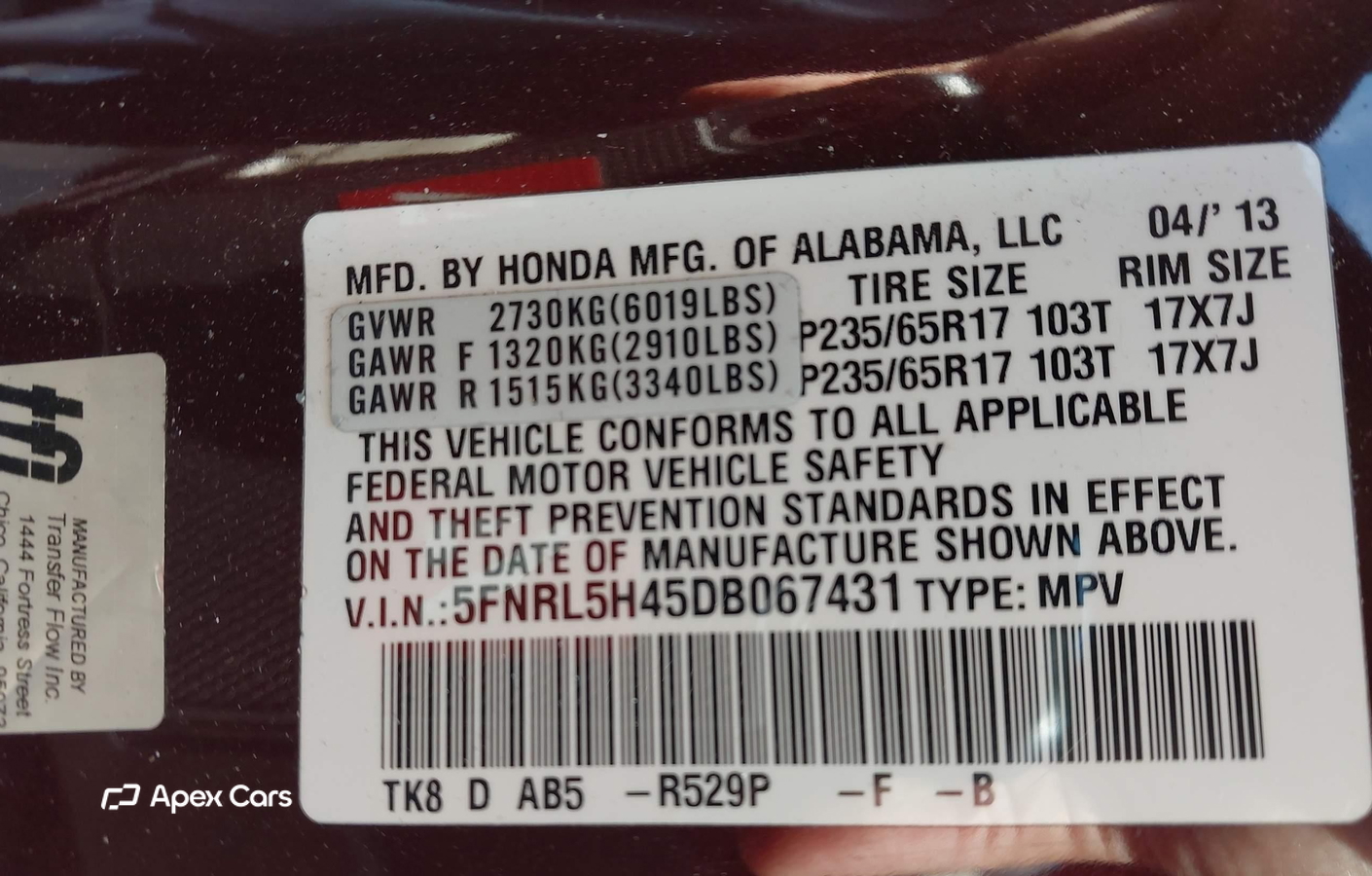 Honda Odyssey 2013