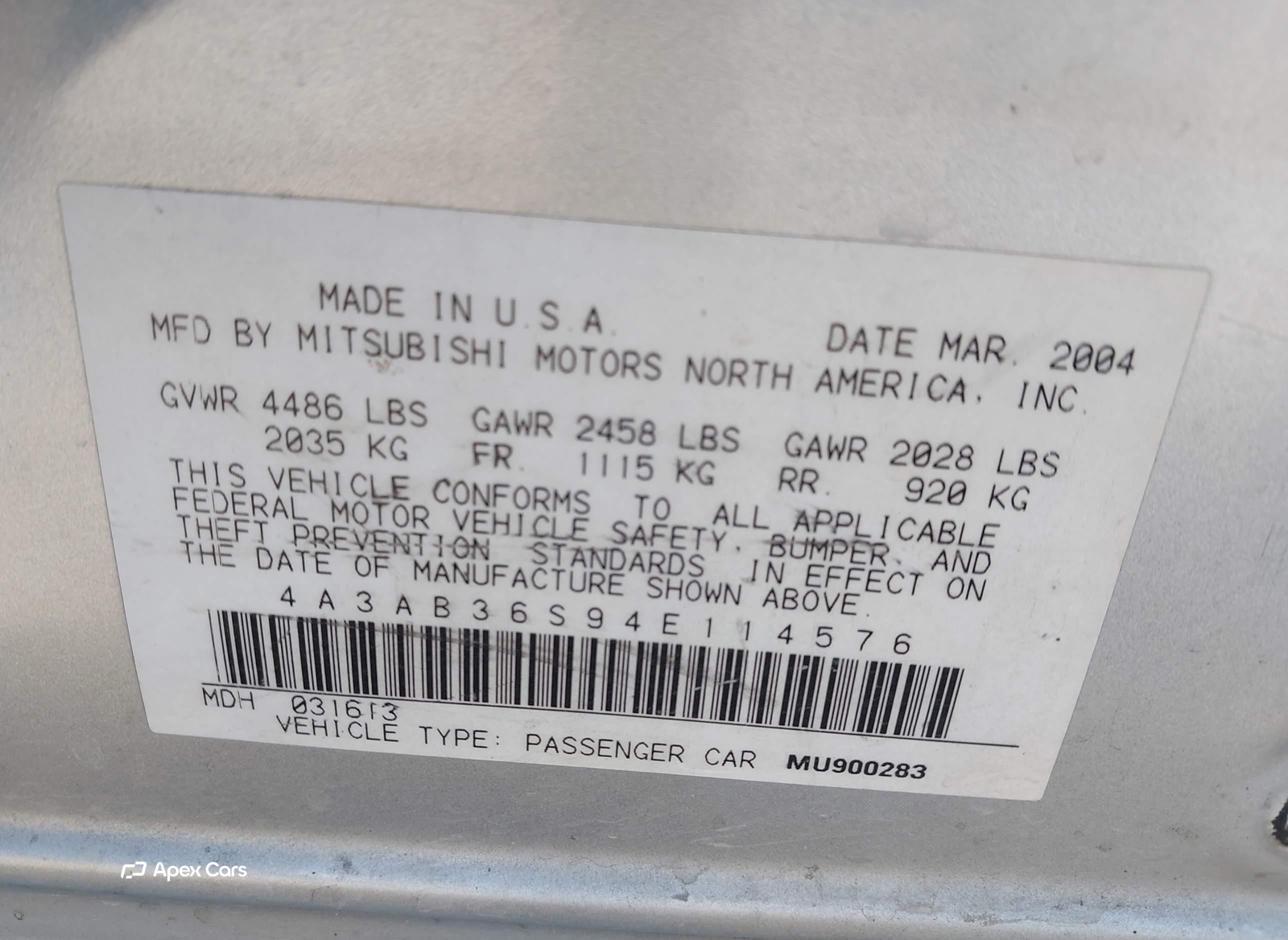 Mitsubishi Galant 2004