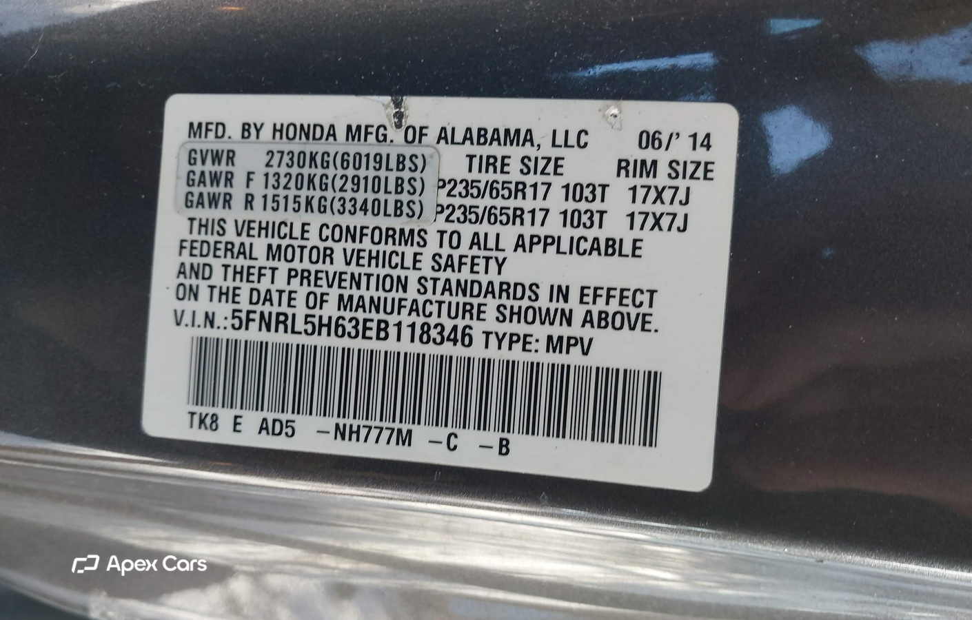 Honda Odyssey 2014