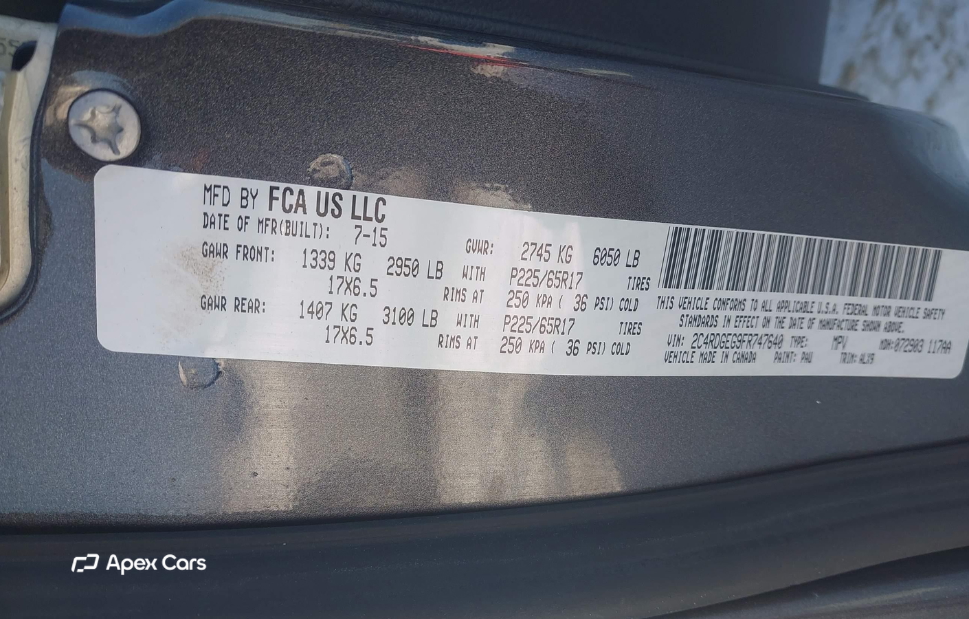 Dodge Caravan 2015