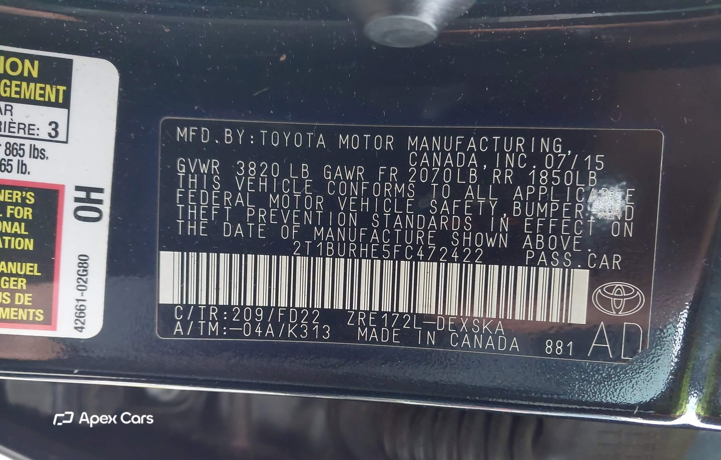 Toyota Corolla 2015