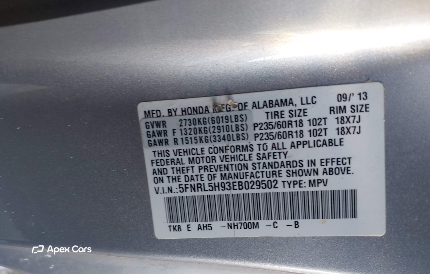 Honda Odyssey 2014