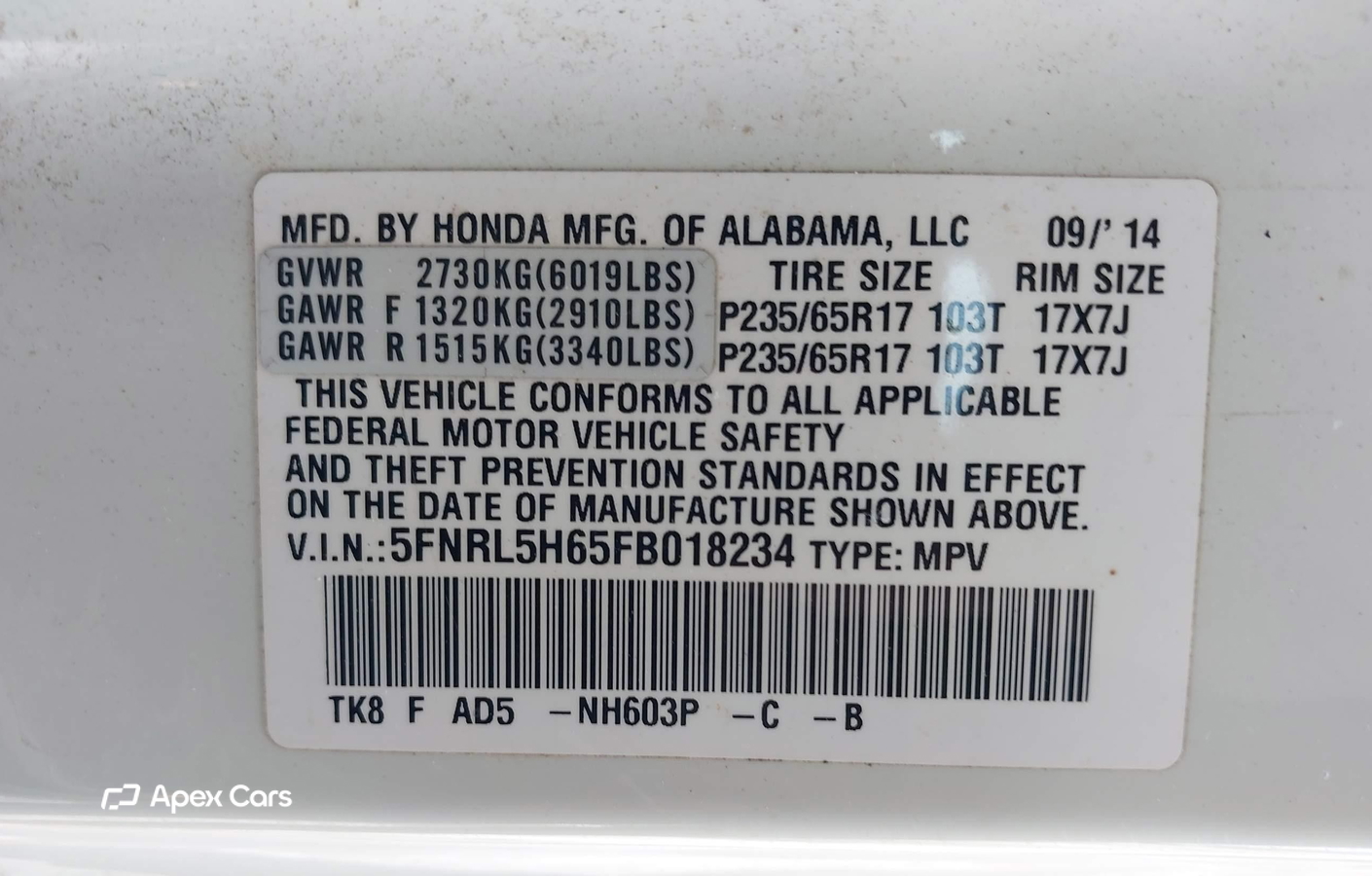 Honda Odyssey 2015