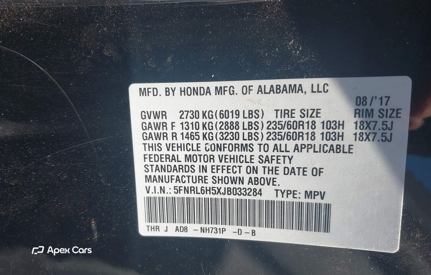Honda Odyssey 2018