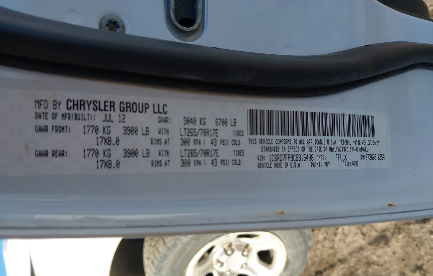 RAM 1500 2012