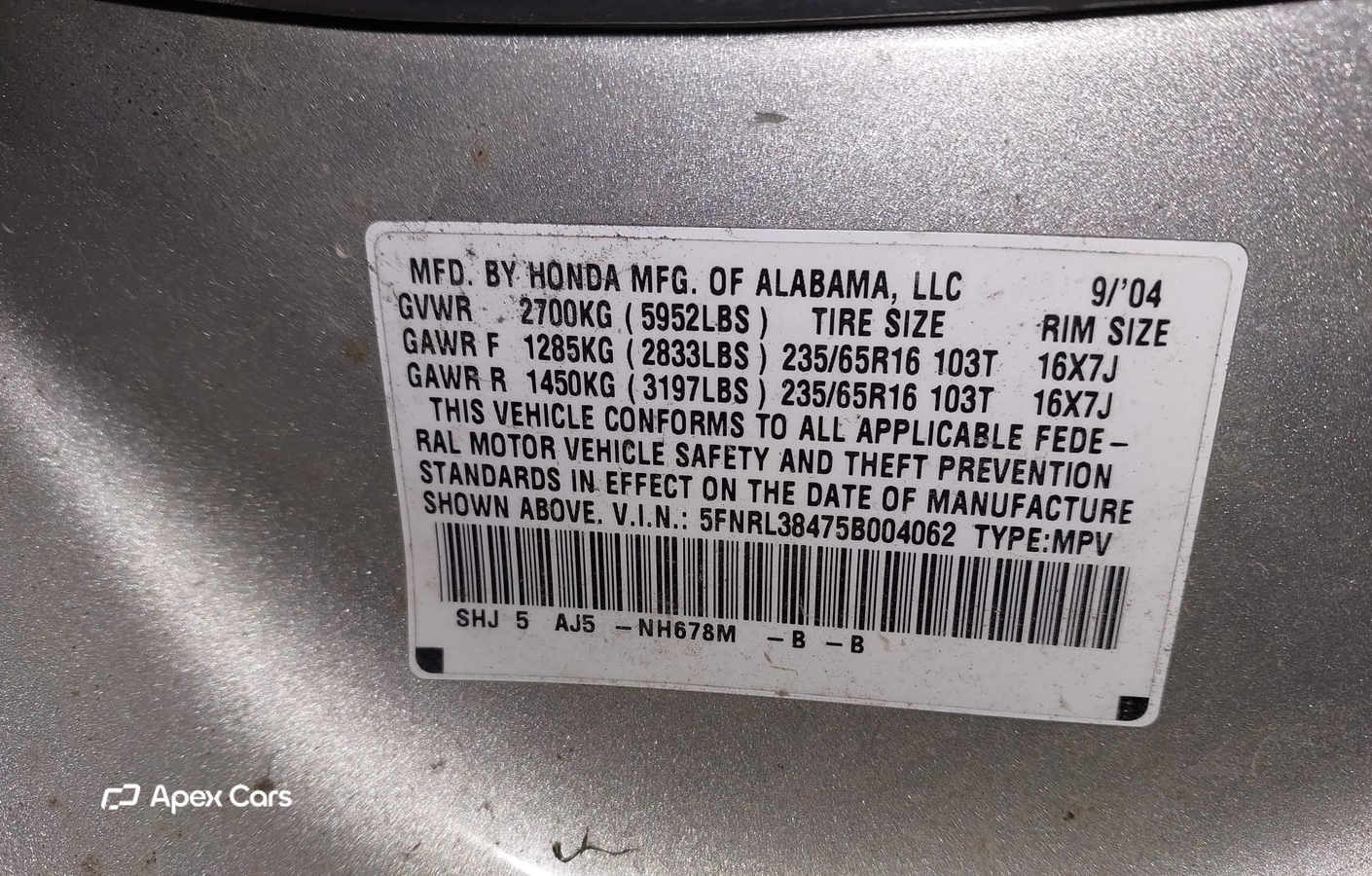 Honda Odyssey 2005