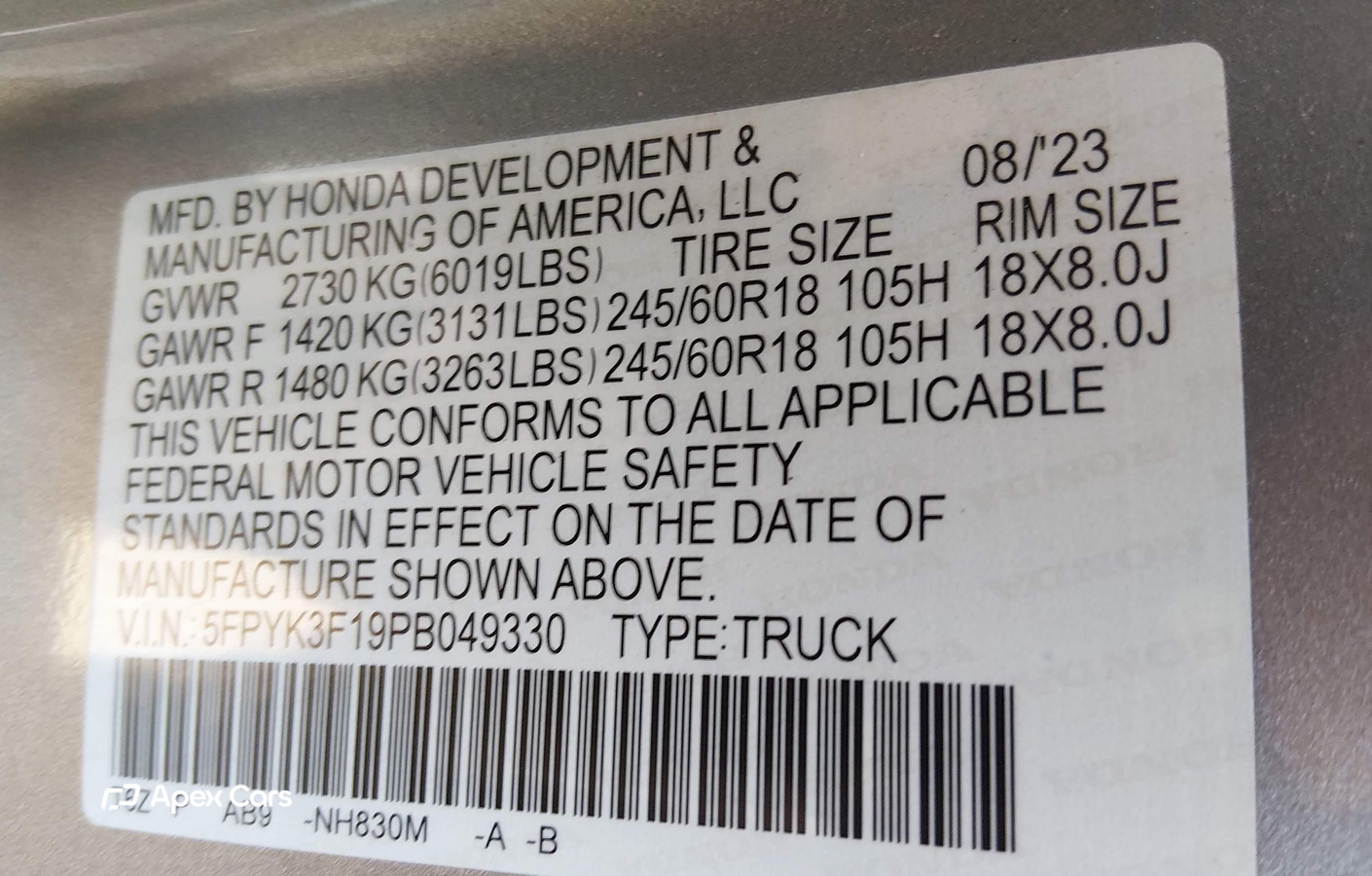 Honda Ridgeline 2023