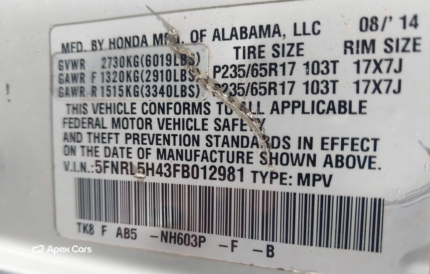 Honda Odyssey 2015