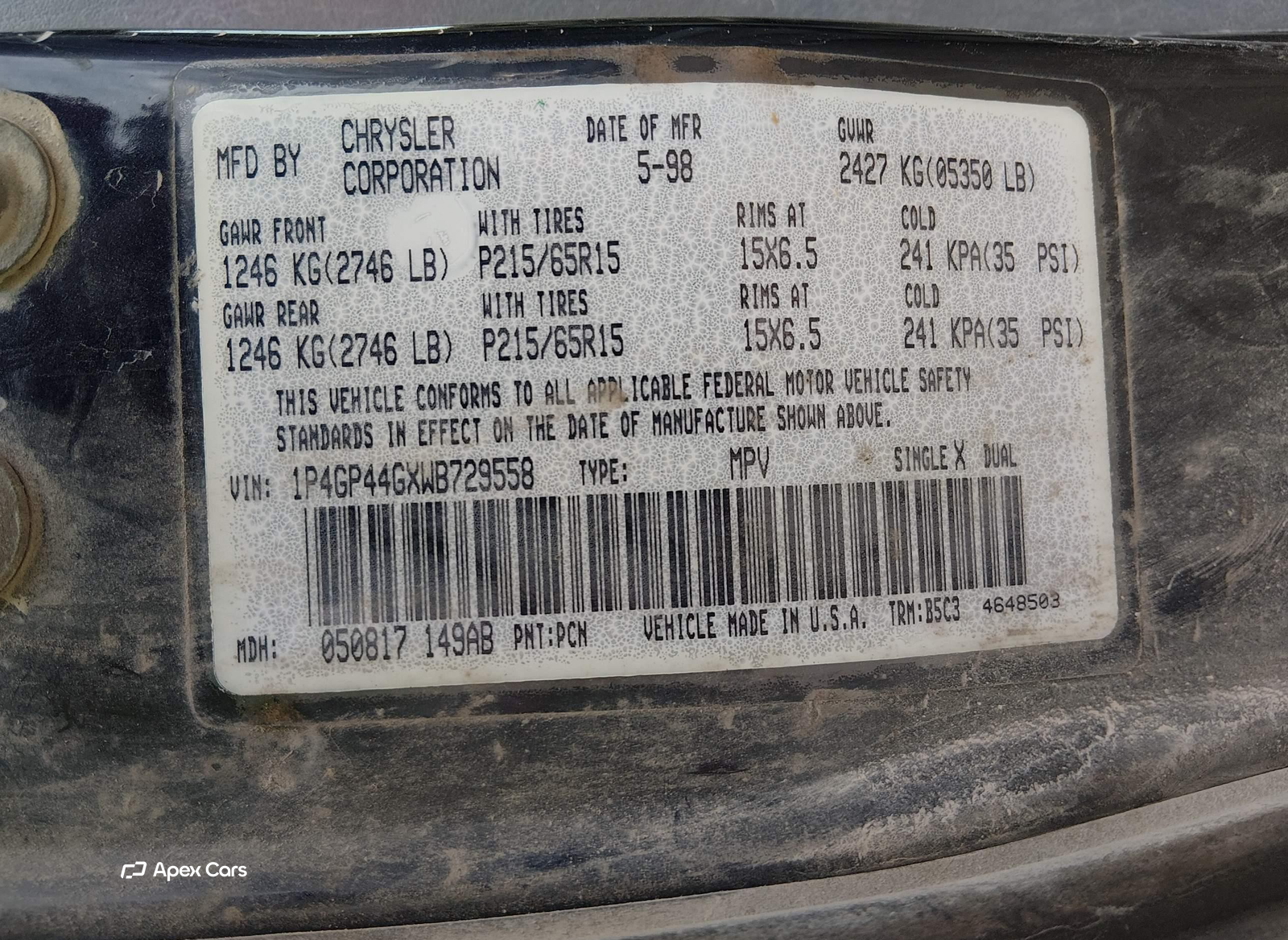 Plymouth Voyager 1998