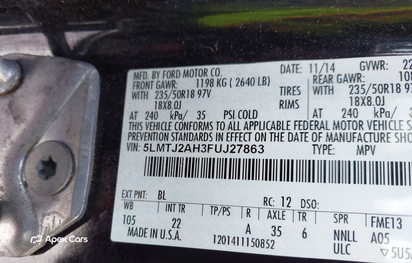 Lincoln MKC 2015