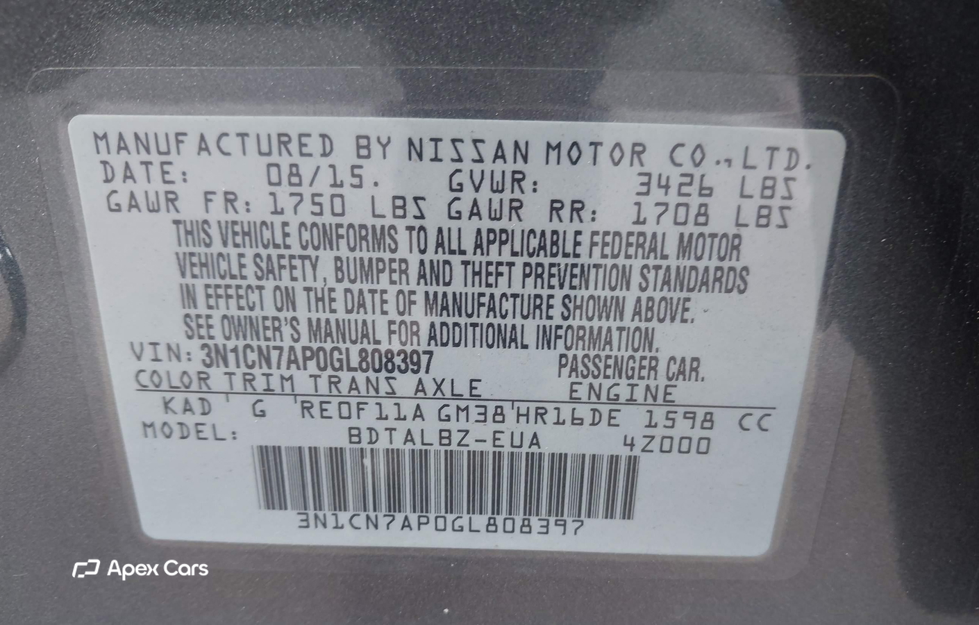 Nissan Versa 2016