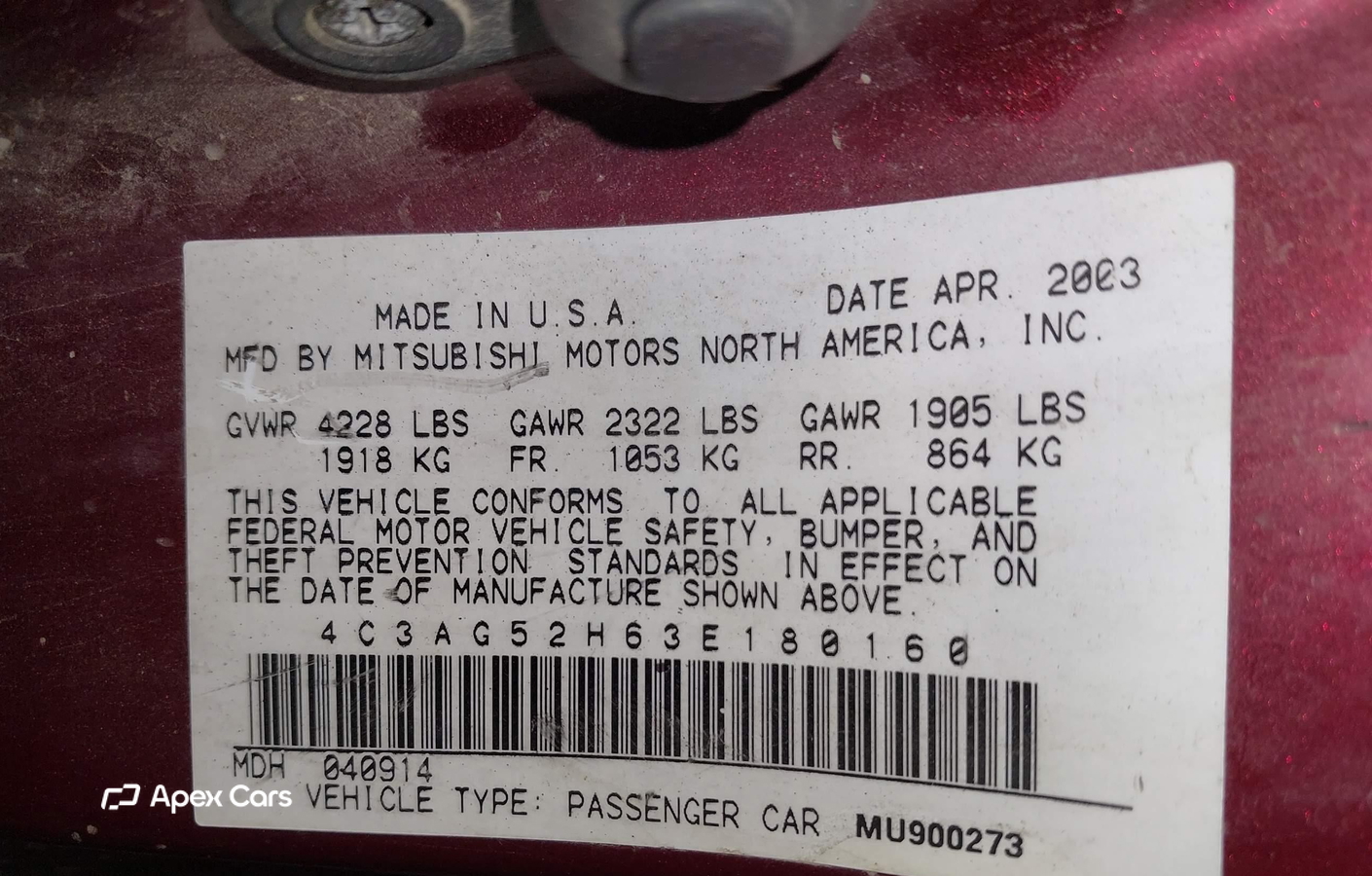 Chrysler Sebring 2003