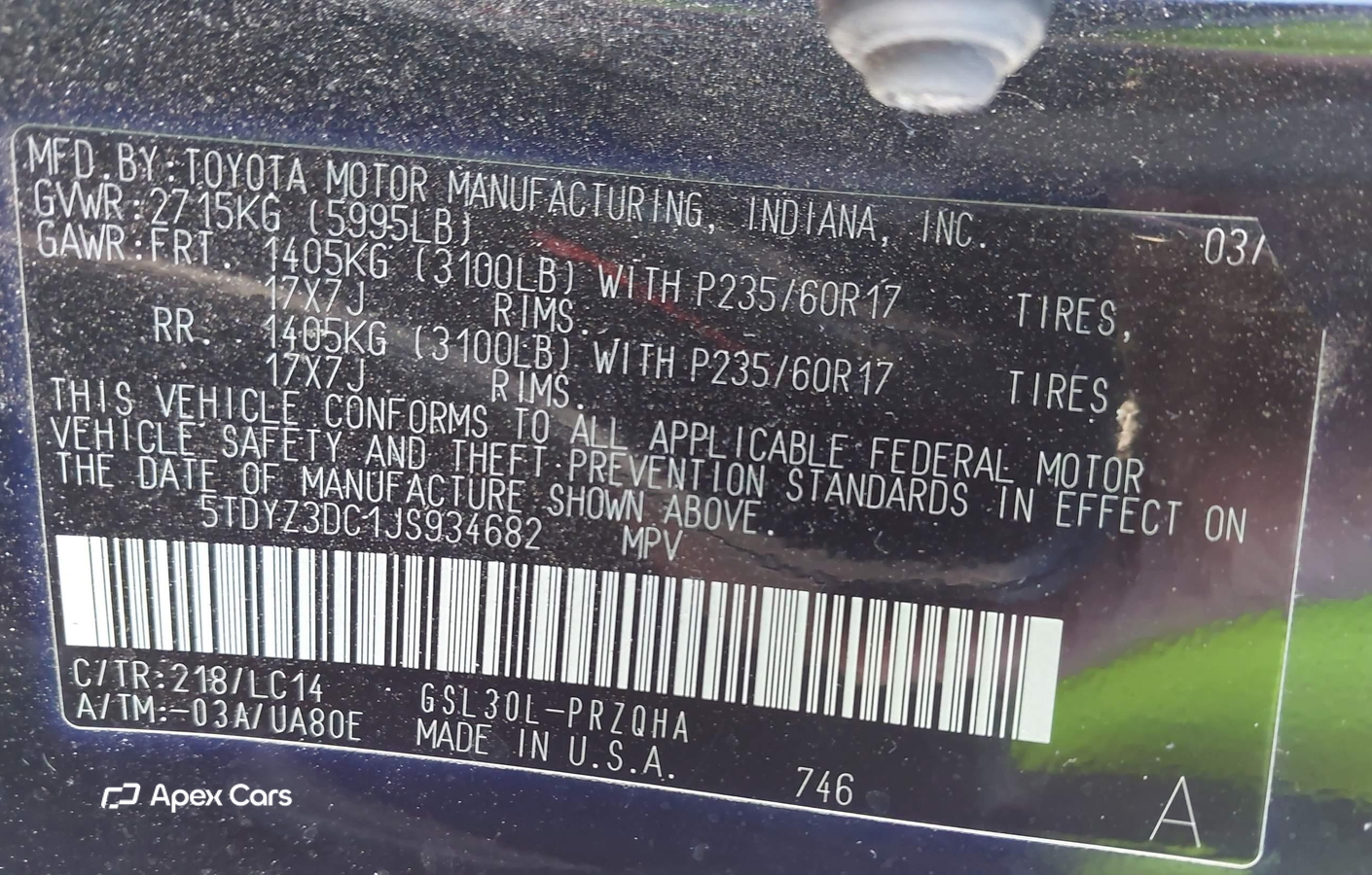 Toyota Sienna 2018