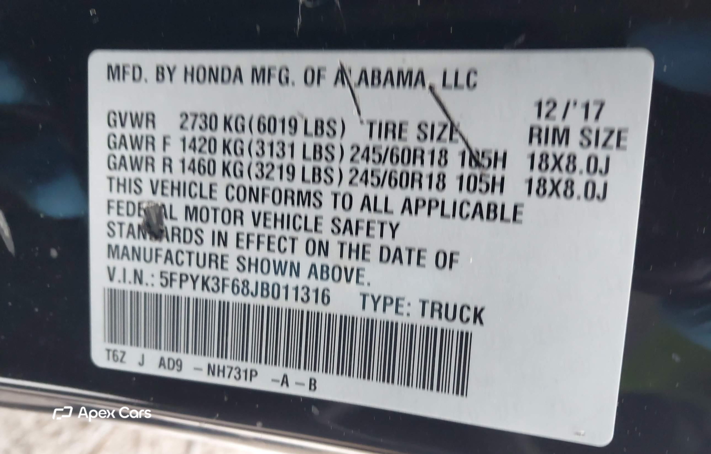 Honda Ridgeline 2018