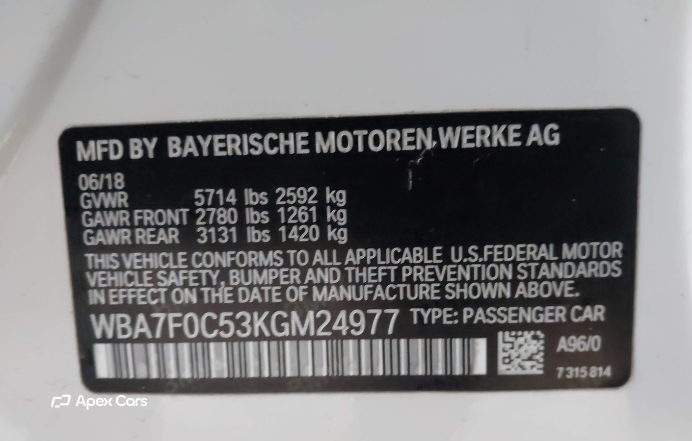 BMW Series 7 2019