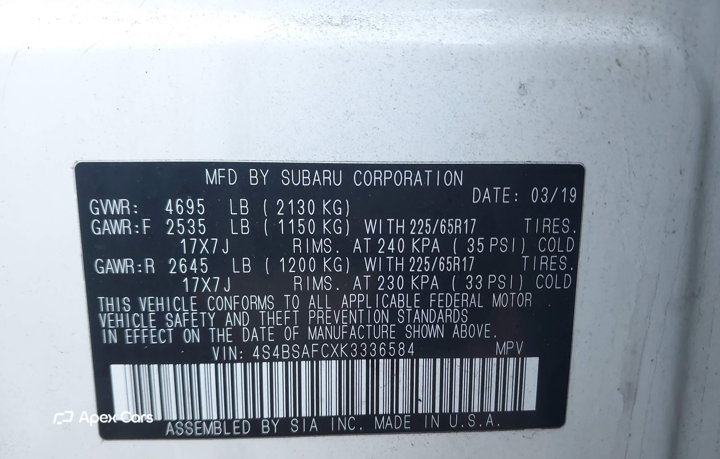 Subaru Outback 2019