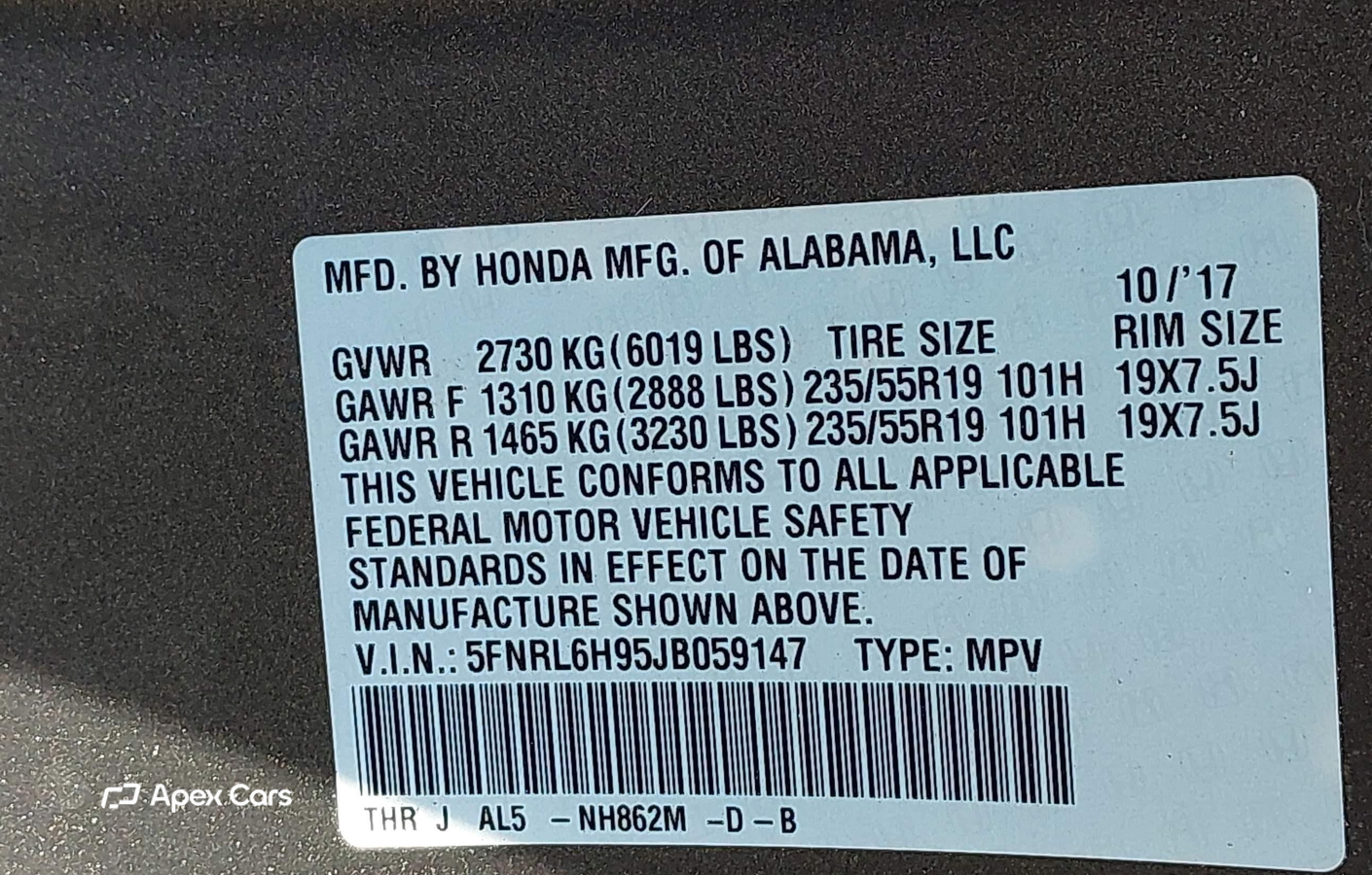 Honda Odyssey 2018