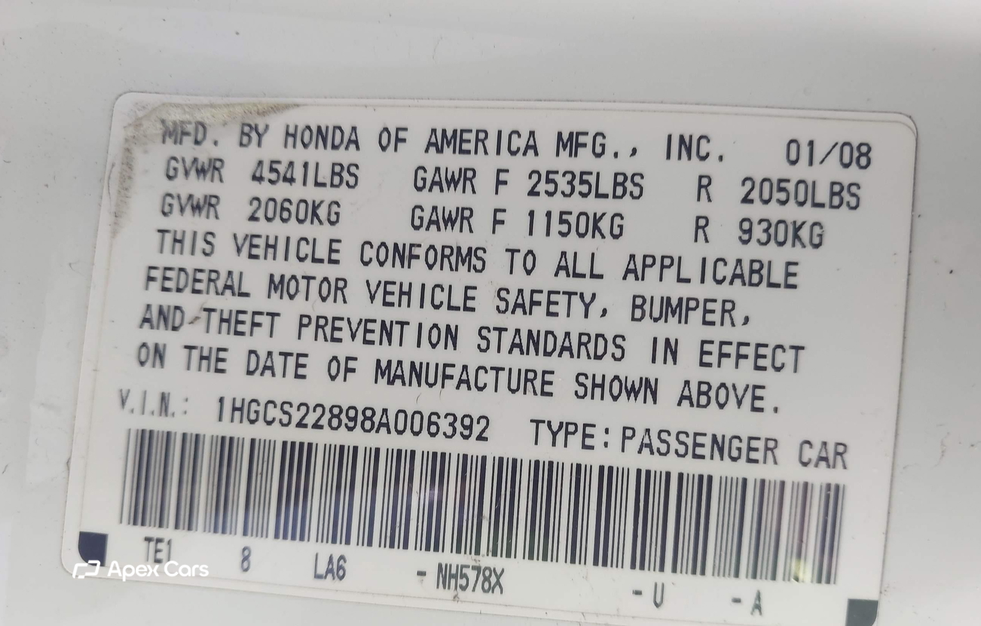 Honda Accord 2008