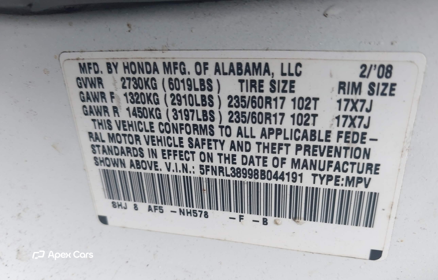 Honda Odyssey 2008