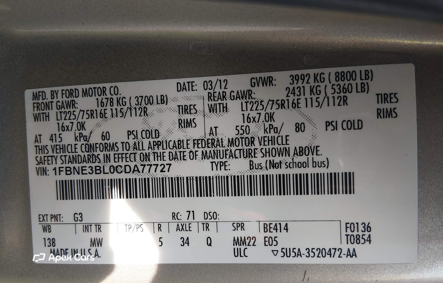 Ford Econoline 2012