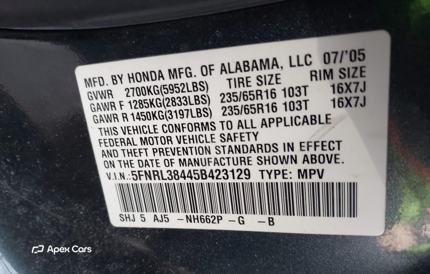Honda Odyssey 2005