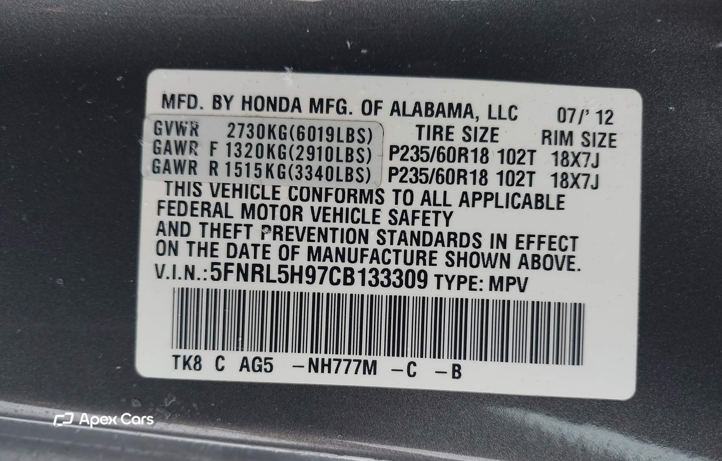 Honda Odyssey 2012