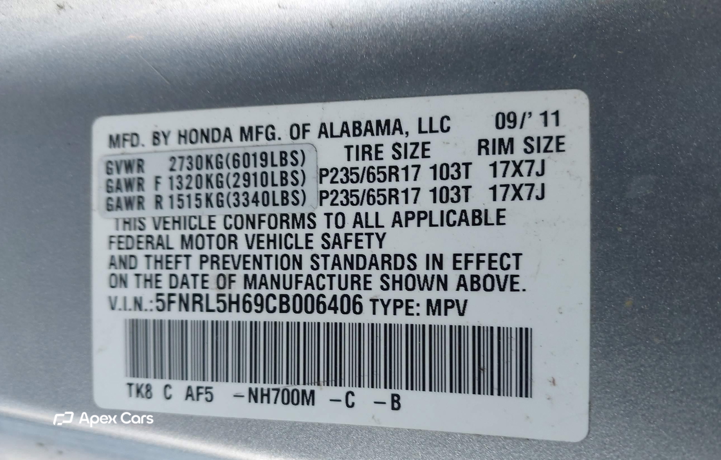 Honda Odyssey 2012