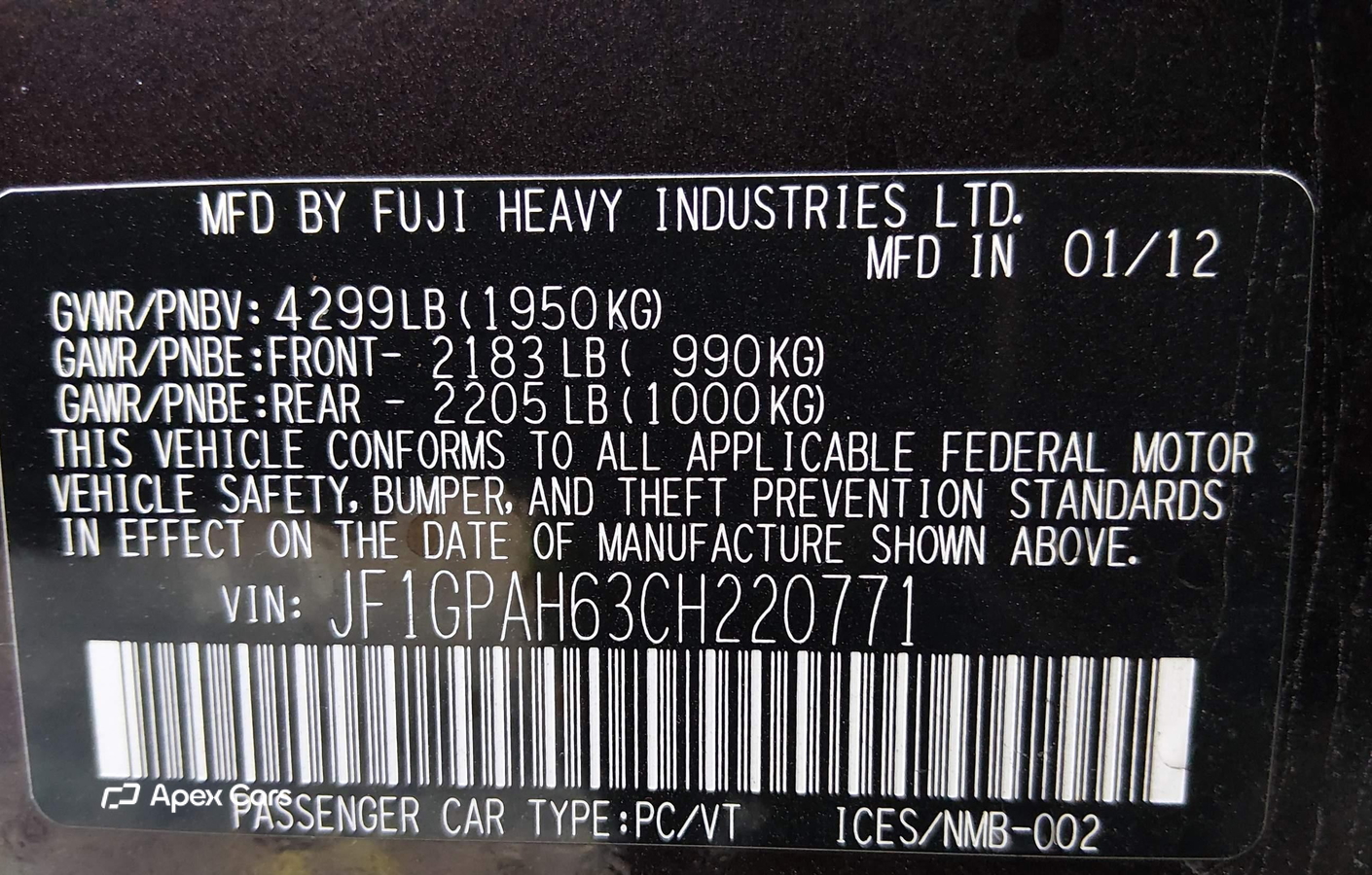 Subaru Impreza 2012
